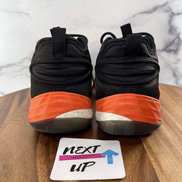 Men’s 11-Adidas BYW Select Black Impact Orange Team Real Magenta Basketball Shoe - Picture 4 of 9